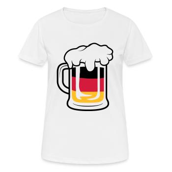 Deutschland Maßkrug - Frauen T-Shirt atmungsaktiv - Weiß - Vorne - AI Model Female 172 dark (172cm)
