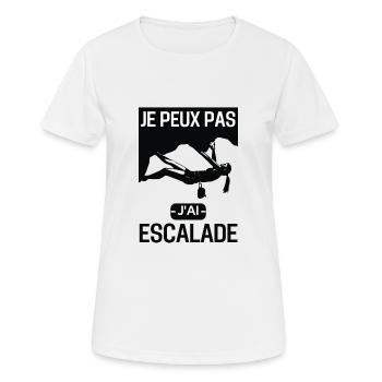 J'ai escalade - T-shirt respirant Femme - blanc - Devant - AI Model Female 172 dark (172cm)