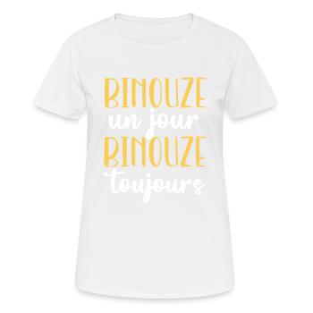 Binouze un jour binouze toujours cadeau beauf - T-shirt respirant Femme - blanc - Devant - AI Model Female 172 dark (172cm)