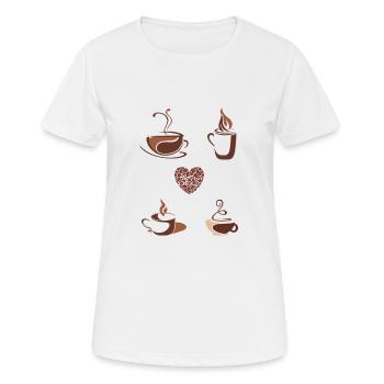 Café - T-shirt respirant Femme - blanc - Devant - AI Model Female 172 dark (172cm)