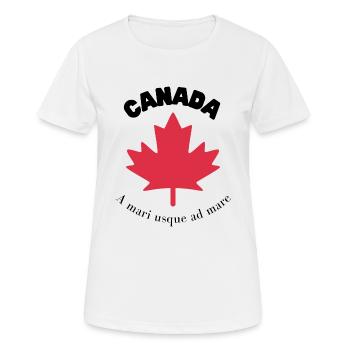 KANADA mit Ahornblatt und Motto - Frauen T-Shirt atmungsaktiv - Weiß - Vorne - AI Model Female 172 dark (172cm)