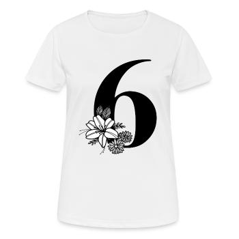 Zahl 6 - Frauen T-Shirt atmungsaktiv - Weiß - Vorne - AI Model Female 172 dark (172cm)