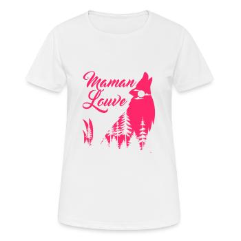 Maman louve 3 - T-shirt respirant Femme - blanc - Devant - AI Model Female 172 dark (172cm)