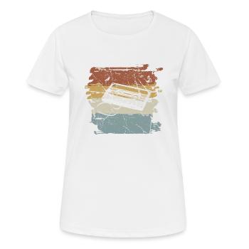 90er Kassette 90er Jahre - Frauen T-Shirt atmungsaktiv - Weiß - Vorne - AI Model Female 172 dark (172cm)