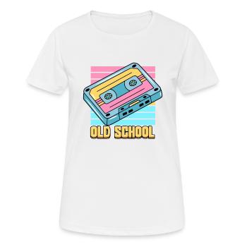 90er Kassette Old School 90er Jahre - Frauen T-Shirt atmungsaktiv - Weiß - Vorne - AI Model Female 172 dark (172cm)