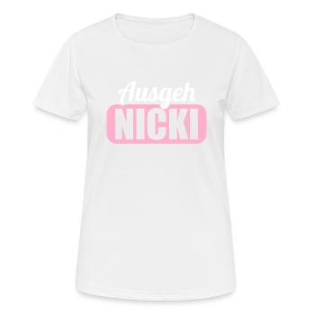 DDR Ostdeutschland Osten Ossi Ausgeh Nicki - Frauen T-Shirt atmungsaktiv - Weiß - Vorne - AI Model Female 172 dark (172cm)