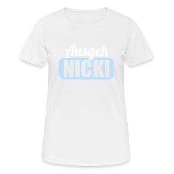 DDR Ostdeutschland Osten Ossi Ausgeh Nicki - Frauen T-Shirt atmungsaktiv - Weiß - Vorne - AI Model Female 172 dark (172cm)