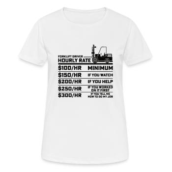 Staplerfahrer Gabelstaplerfahrer Gabelstapler Lohn - Frauen T-Shirt atmungsaktiv - Weiß - Vorne - AI Model Female 172 dark (172cm)
