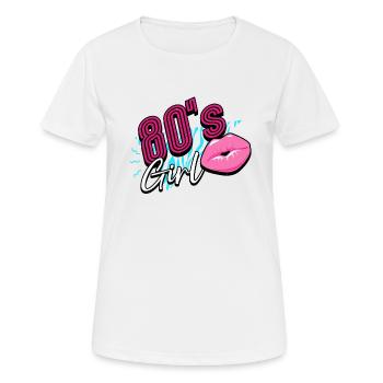 80s 80s Girl - Women's Breathable T-Shirt - white - Front - AI Model Female 172 dark (172cm)