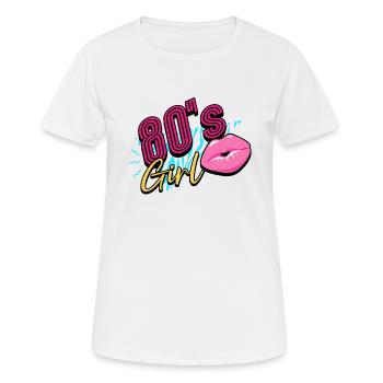 80s 80s Girl - Women's Breathable T-Shirt - white - Front - AI Model Female 172 dark (172cm)