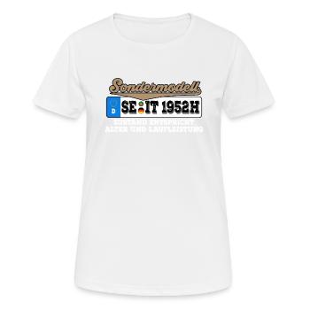 1952 Kennzeichen Geburtstag - Frauen T-Shirt atmungsaktiv - Weiß - Vorne - AI Model Female 172 dark (172cm)