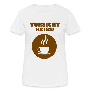 Vorsicht Heiss - Frauen T-Shirt atmungsaktiv - Weiß - Vorne - AI Model Female 172 dark (172cm)