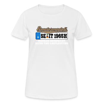 1965 Kennzeichen Geburtstag - Frauen T-Shirt atmungsaktiv - Weiß - Vorne - AI Model Female 172 dark (172cm)