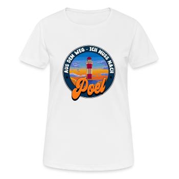 Poel - Frauen T-Shirt atmungsaktiv - Weiß - Vorne - AI Model Female 172 dark (172cm)
