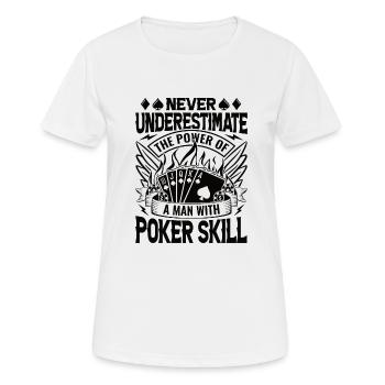 Poker Kasino Karten Pokerspieler Bluffen Chips - Frauen T-Shirt atmungsaktiv - Weiß - Vorne - AI Model Female 172 dark (172cm)