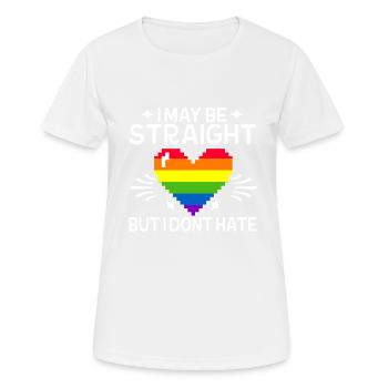 J’aime être hétéro, mais je déteste les gays LGBTQ - T-shirt respirant Femme - blanc - Devant - AI Model Female 172 dark (172cm)