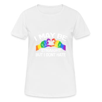 J’aime être hétéro, mais je déteste les gays LGBTQ - T-shirt respirant Femme - blanc - Devant - AI Model Female 172 dark (172cm)