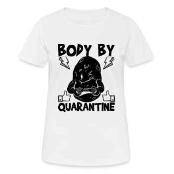 Body By Quarantine Funny Social Distancing - Women's Breathable T-Shirt - white - Front - AI Model Female 172 dark (172cm)