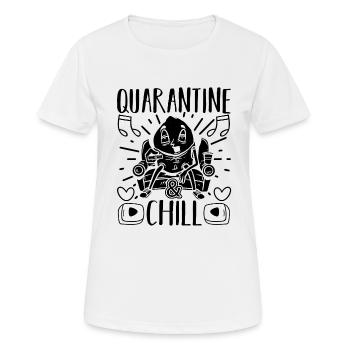 Quarantine And Chill Funny Social Distancing - Women's Breathable T-Shirt - white - Front - AI Model Female 172 dark (172cm)