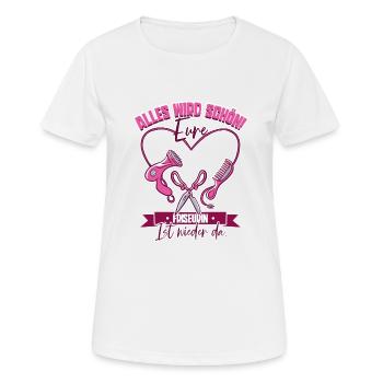 Friseurin - Frauen T-Shirt atmungsaktiv - Weiß - Vorne - AI Model Female 172 dark (172cm)