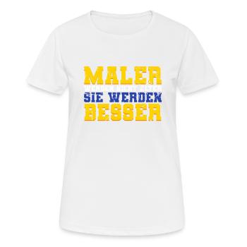 Maler - Frauen T-Shirt atmungsaktiv - Weiß - Vorne - AI Model Female 172 dark (172cm)