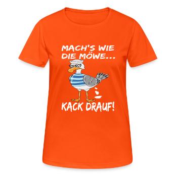 Coole Möwe Mach's Wie Die Möwe Kack Drauf! - Frauen T-Shirt atmungsaktiv - Neonorange - Vorne - AI Model Female 172 dark (172cm)