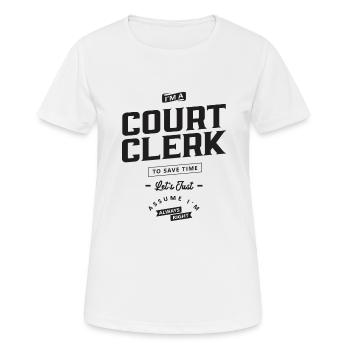 Court Clerk Funny Job Title - Women's Breathable T-Shirt - white - Front - AI Model Female 172 dark (172cm)