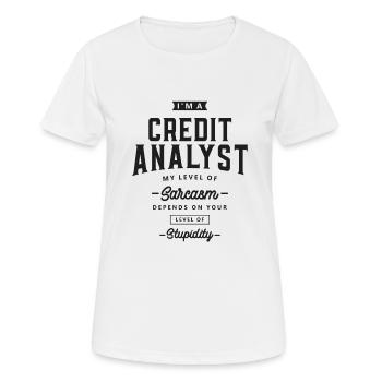 Credit Analyst Funny Job Title - Women's Breathable T-Shirt - white - Front - AI Model Female 172 dark (172cm)