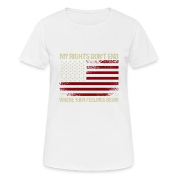 Mes droits ne s’arrêtent pas là où sont leurs sentiments - T-shirt respirant Femme - blanc - Devant - AI Model Female 172 dark (172cm)