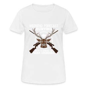 Wochenendjagd Mit Aussicht Auf Biertrinken - Frauen T-Shirt atmungsaktiv - Weiß - Vorne - AI Model Female 172 dark (172cm)