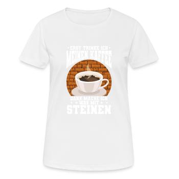 Maurer - Frauen T-Shirt atmungsaktiv - Weiß - Vorne - AI Model Female 172 dark (172cm)