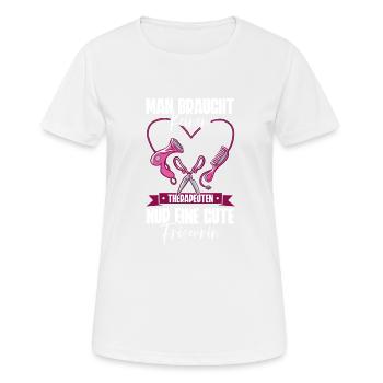 Friseurin - Frauen T-Shirt atmungsaktiv - Weiß - Vorne - AI Model Female 172 dark (172cm)