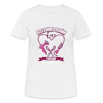 Friseurin - Frauen T-Shirt atmungsaktiv - Weiß - Vorne - AI Model Female 172 dark (172cm)