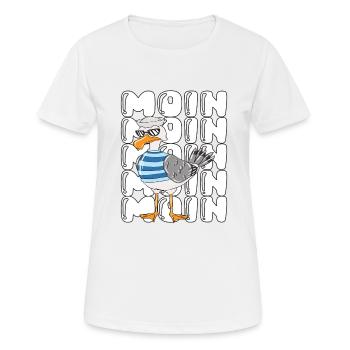 Norddeutsch Möwe Mit Sonnenbrille Ostseeurlaub - Frauen T-Shirt atmungsaktiv - Weiß - Vorne - AI Model Female 172 dark (172cm)