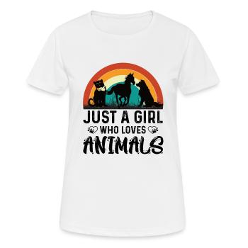Ich Liebe alle Tier, Freund von Tieren - Frauen T-Shirt atmungsaktiv - Weiß - Vorne - AI Model Female 172 dark (172cm)