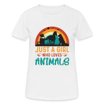 Ich Liebe alle Tier, Freund von Tieren - Frauen T-Shirt atmungsaktiv - Weiß - Vorne - AI Model Female 172 dark (172cm)