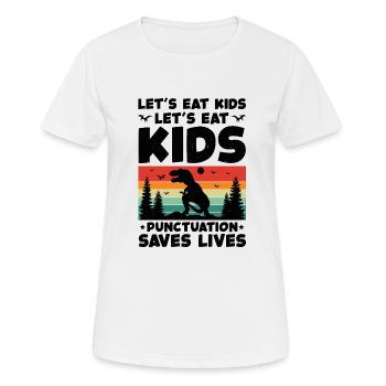 Venez manger des enfants Comma Put Save lives - T-shirt respirant Femme - blanc - Devant - AI Model Female 172 dark (172cm)