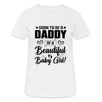 Bébé Papa Enceinte Nouveau-né Père Futur - T-shirt respirant Femme - blanc - Devant - AI Model Female 172 dark (172cm)