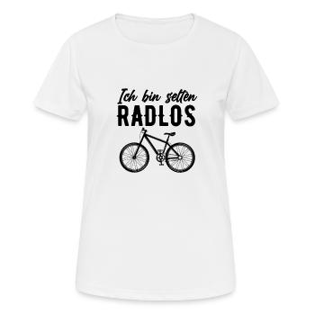 Ich Bin Selten Radlos - Fahrrad Spruch - Frauen T-Shirt atmungsaktiv - Weiß - Vorne - AI Model Female 172 dark (172cm)