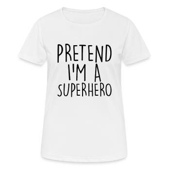 Costume de costume de super-héros - T-shirt respirant Femme - blanc - Devant - AI Model Female 172 dark (172cm)