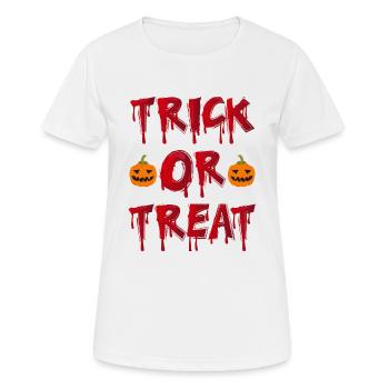 Astuce ou gâterie de conception d’Halloween - T-shirt respirant Femme - blanc - Devant - AI Model Female 172 dark (172cm)