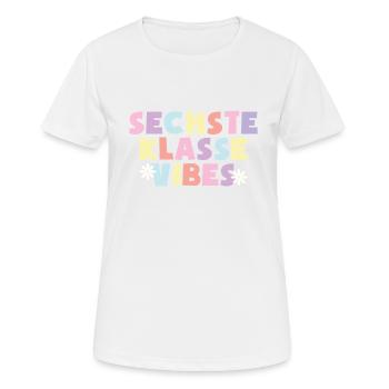 6. Klasse Vibes Schulkind 6. Klasse - Frauen T-Shirt atmungsaktiv - Weiß - Vorne - AI Model Female 172 dark (172cm)