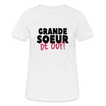 Grand Soeur De Ouf - T-shirt respirant Femme - blanc - Devant - AI Model Female 172 dark (172cm)