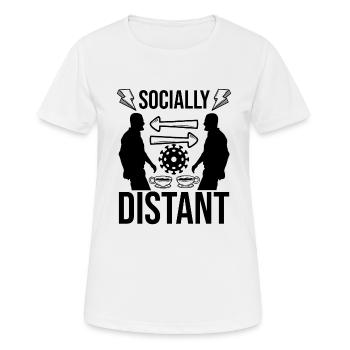 Socially Distant Funny Quarantine Humor Joke - Women's Breathable T-Shirt - white - Front - AI Model Female 172 dark (172cm)