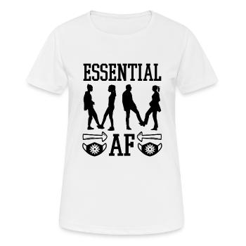 Essential AF Funny Essential Employee Humor - Women's Breathable T-Shirt - white - Front - AI Model Female 172 dark (172cm)