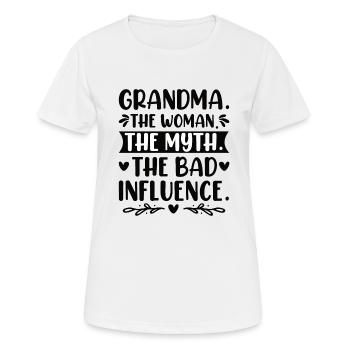 Grand-mère Bad Influence Grand-mère Grand-mère Légende - T-shirt respirant Femme - blanc - Devant - AI Model Female 172 dark (172cm)