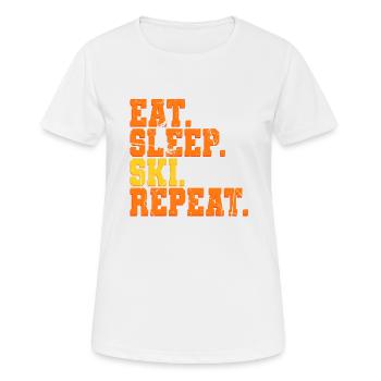 Skiing Ski - Women's Breathable T-Shirt - white - Front - AI Model Female 172 dark (172cm)