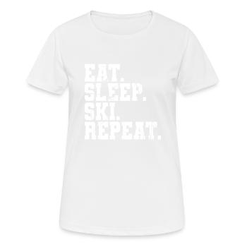 Skiing Ski - Women's Breathable T-Shirt - white - Front - AI Model Female 172 dark (172cm)