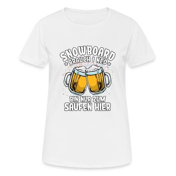 Snowboard - Women's Breathable T-Shirt - white - Front - AI Model Female 172 dark (172cm)