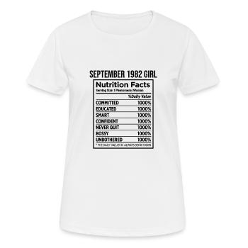 September 1982 - 40. Geburtstag Geschenk. Awesome. - Frauen T-Shirt atmungsaktiv - Weiß - Vorne - AI Model Female 172 dark (172cm)